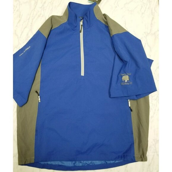 Page & Tuttle Mens Blue/Gray Windproof Golf Pullover - Free Swing Technology Wat - Picture 16 of 16